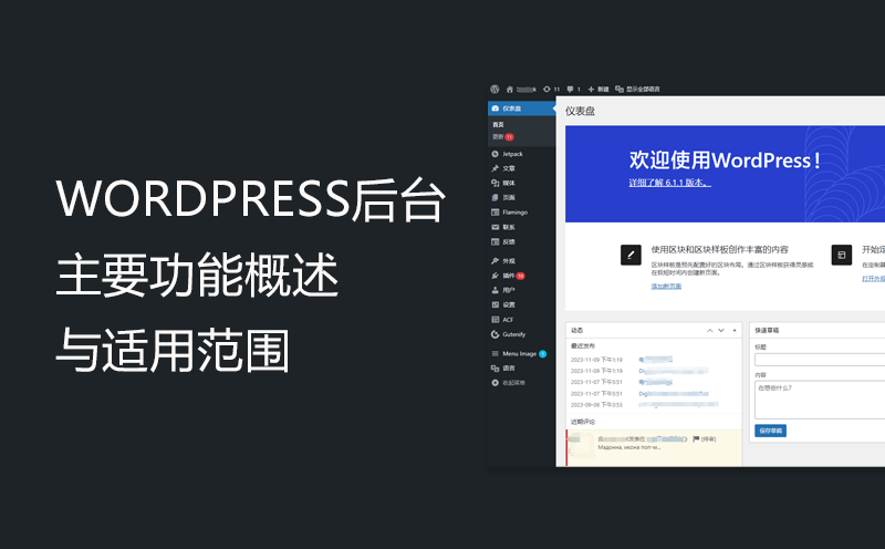 WordPress后台主要功能概述与适用范围-网站建设